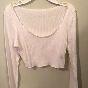 SHEIN white long-sleeve crop